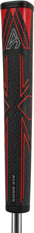 Ace putter grip in black and red with A mark