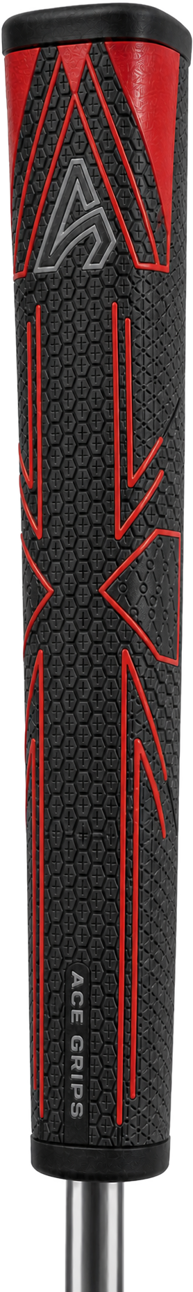 Ace putter grip in black and red with A mark
